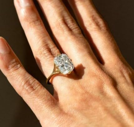 1 to 3 CT Cushion Cut Cubic Zirconia,Lab Grown With IGI Certificate VVS EF Colour Diamond Engagement Ring,14 kt Gold Plated Solid Gold Wedding Ring,Gifted Wedding ring For Her,Gift For Her.
