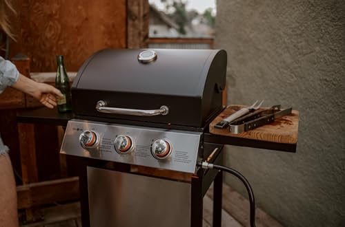GasOne GP-1030S One 3 Burner Stainless Steel– Outdoor Cabinet Style with Wheels-High-Temperature Paint Coating Gas BBQ Grill – Elegant and Luxurious Design, Black by Gas One - Image 7