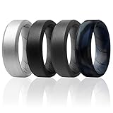 ROQ - Conjunto de anillos de boda Platino Irregular Sin piedras preciosas Hombres, Multi-color, I0119104, Metal, Sin piedras preciosas