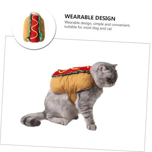 Disfraz para perro Hot Dog tamaño L naranja miniatura 3