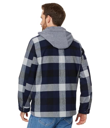 Image of Levi's mens Plaid Sherpa Lined Hooded Shirt Jacket (Regular & Big & Tall Sizes)