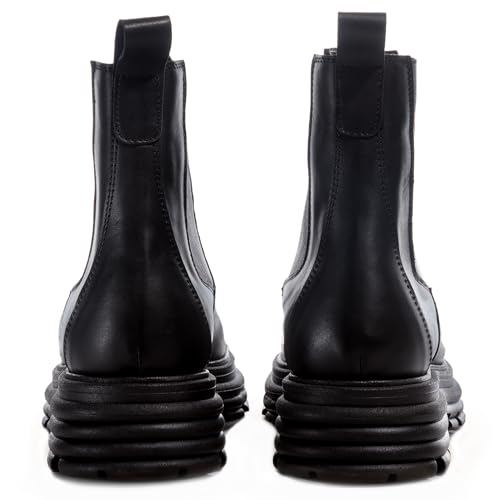 Brooklyn | 100% Made in Italy Chelsea Boots for Women, Black Italian Leather - Chunky, Non Slip Platform Sole and Lug Heel - Ankle Booties for Ladies - Ideal for Fall and Winter3