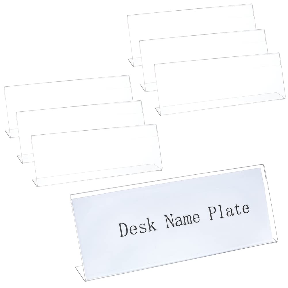 BENECREAT 6PCS Acrylic Office Name Plates with Protective Film, 28x10x4 ...