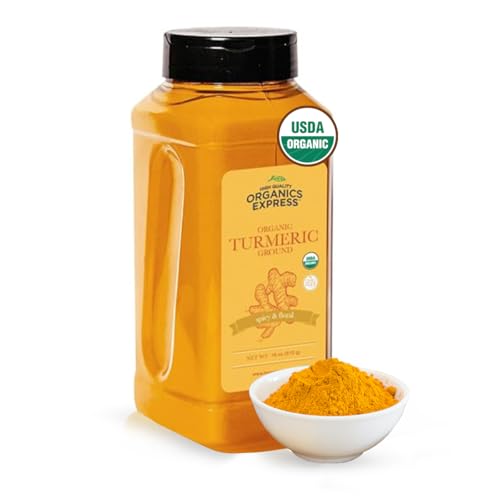 HQOExpress Organic Ground Turmeric Powder – USDA Organic, Non‑GMO...