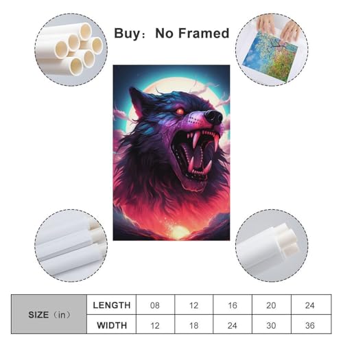 Image sur toile loup pour décoration de chambre ambiance nature