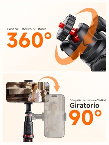 Mini trípode compatible con Android e iPhone con control remoto para fotos de grupo estables 5