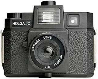 HOLGA 120GCFN プラスチック中判カメラ 内蔵フラッシュとガラスレンズ付き、ブラック (296120)