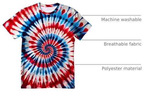 Image of Kids Tie Dye T-Shirt,Children Hippies Senior Tie Dye Tee Tshirt for Boys Girls