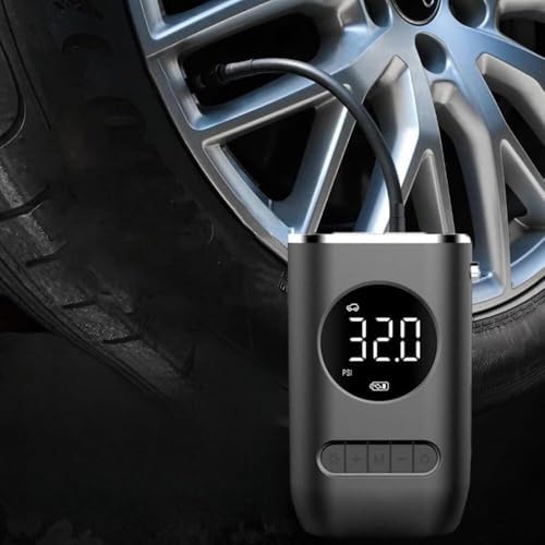 Compressor de ar portátil mini com inflador de pneu, bateria reca...