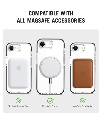 Image of DailyObjects TPU+PC Grey Stride Clear Magnetic Case Cover Compatible with iPhone 16e | Wireless Charging Slim Back Cover | 2 Layer Edge Protection & Shockproof