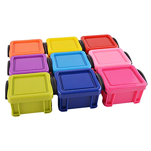 Tyhy 9 Colors Cute Candy Mini Storage Clip Lock Receive Box For Office Or Home Use. To Keep Candy Hairpin Earrings Or Coin-Pack Of 9 #TOP12