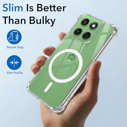 Image of Jkobi Shockproof Crystal-Clear Back Cover for Motorola Moto Edge 60 (Magsafe Wireless Support | Drop & Camera Protection | Hard Polycarbonate)
