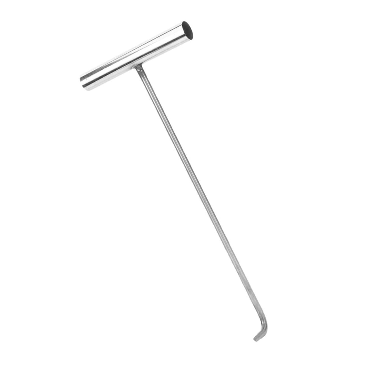 OSOLADY Manhole Cover Hook Hooks Heavy Duty Manhole Hook Lifter Door Lifting Hook Manhole Lifting Tool Manhole Lifting Hook Manhole Cover Lifting Tool Silver Stainless Steel