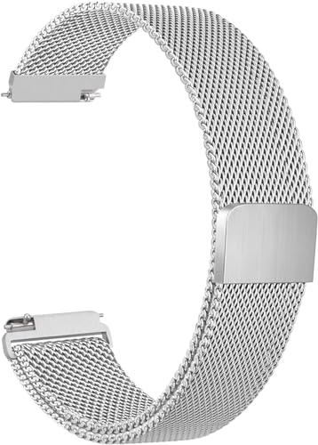 Image of VEROX Stainless Steel 22mm Watch Strap with Magnetic Lock Compatible with ColorFit Ultra /Ultra 2, Amazfit GTR (47mm) / GTR 2E, One Plus(46mm), Galaxy Watch 3 45mm, Realme S /S Pro- Silver