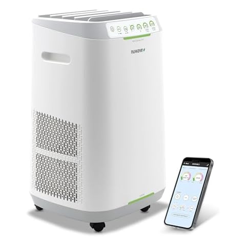 Nuwave Forever Smart Air Purifier for Home, Never Replace Air Filter System, Patented 7-Stage Filtration, Cleans Large Room up to 2,002 Sq Ft, Adjustable Flow Panel, Washable & Reusable Filters Cover