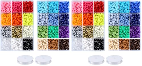 Image of Greentime Pony Beads Bracelets Making Kit, 9mm Rainbow Kandi Rave Beads Set for Friendship Bracelets Necklace Making Crafts for Christmas Gift (24colors) (Pack of 2)