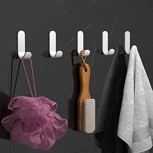 Gerhannery 12pcs Crochets Auto Adhésifs De Qualité Supérieure Crochets Muraux Adhésifs Pour Accrocher Des Manteaux, Serviettes, Crochets De Porte Pour Bureau, Crochets En Acier Inoxydable (Blanc) Cover