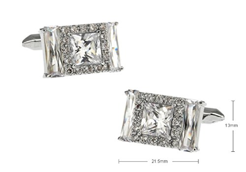 Mrcuff Crystals Multiple Rectangle & Square Pair Cufflinks In A Presentation Gift Box & Polishing Cloth #TOP1