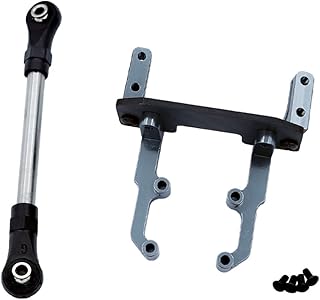 Carbon Fiber Metal Servo Mount Stand with Steering Link for 1/10 RC Crawler Car Axial SCX10 II 90046 AR44 Axle Upgrade Parts (Titanium)