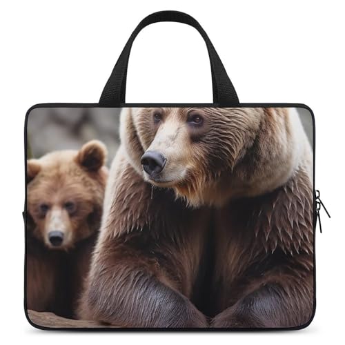 Maletín bandolera para laptop unisex color marrón miniatura 1