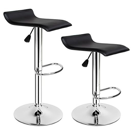TecTake Tabourets de Bar Chaise Fauteuil bistrot réglable pivotant siège Design - diverses modèles - (2X Lars | no. 401571)