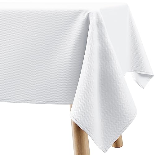 Filumi Mantel Antimanchas 150x350 cm Blanco Interiores Comedor Salon Manteles para Exterior y Jardin Mantel Navidad Verte