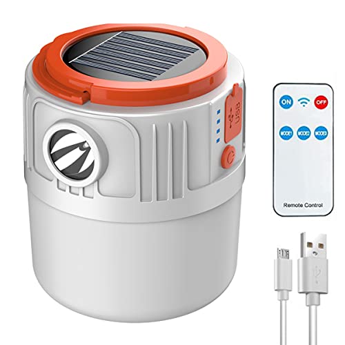 YVKVO Luces LED de camping recargables solar, linterna de camping por la tienda de campaña, impermeable 6 modos de linterna portátil al aire libre para senderismo, camping, pesca, emergencia, jardín Cover