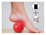Massage Ball - Spiky for Deep Tissue Foot, Back, Plantar Fasciitis & All Over Body Deep Tissue Muscle Therapy-Includes Instructions,Carry Bag 