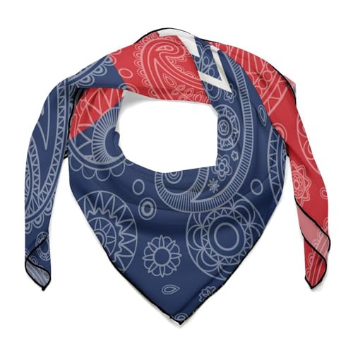 Juneteenth Paisley Flag Bandanas for Women Satin Silk Head Scarf Multipurpose Square Scarves Clothing Accessories, 0ne size