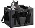 pecute Cat Carrier Stable, Pet Carriers Breathable and Portable, Cat Carriers Bag with Scientific Hidden Partition, Carriers for Cat Under 5kg, Dog Carrier Suitable for Travel and Outing, Dark Grey