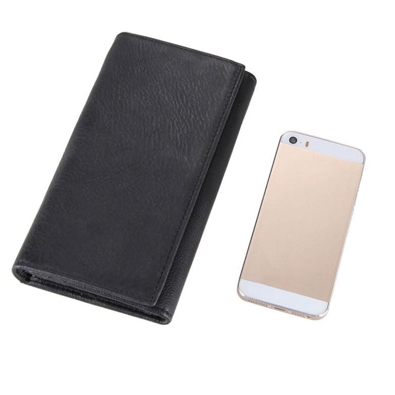 Wallet Leather Wallet Coin Purse Credit Card Holder Hidden Pocket, D, 18.5cm4