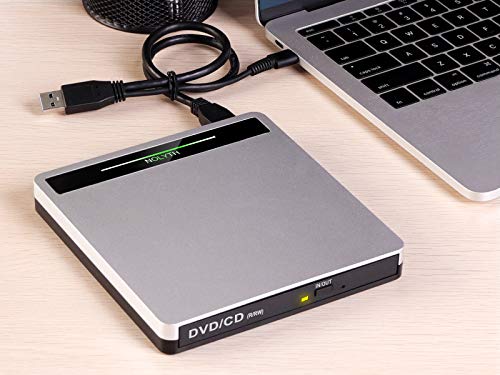 External DVD Drive 5 in 1 USB 3.0/Type-C Portable CD/DVD+/-RW Burner Player CD ROM for Mac Laptop MacBook Pro Air Desktop PC Windows