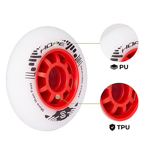 Skt Hp Speed Inline Skate Wheels, 8 Pack 90Mm 85A Replacement Roller Skate Wheels For Outdoor Speed Skating Skate #TOP4