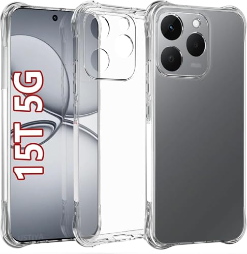 Image of REALCASE Silicone Realme 15T 5G Back Cover Case, Scratch Resistant Protective Crystal Clear Transparent Shock Proof Bumper Back Cover Case for Realme 15T 5G