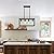 Lanhall Dining Room Light Fixture 4 Light Black Farmhouse Chandelier Modern Kitchen Island Pendant Lighting Rectangular Hanging Lights for Kitchen Dining Room Adjustable Height Metal E26 Base