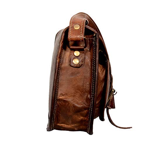 9 Inch Women Leather Cross-Body Shoulder Bag Satchel Ladies Purse Genuine Multi Pocket Saddle Vintage Handmade Travel #TOP4