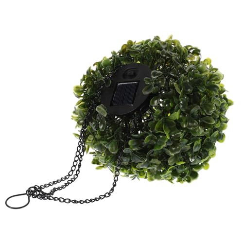 Cabilock Bola de Flores LED Solar para Jardín Decoración Artificial Colgante de Planta Lámpara de Jardín Energía Solar Diseño Realista Pequeño Iluminación Exterior Decorativa