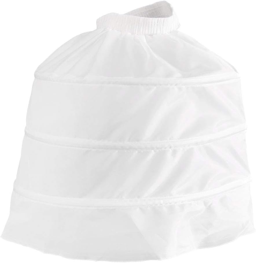 MYADDICTIONWomen Victorian Hoop Skirt Petticoat Bustle 1 Layer Tulle Steel Bones White Length 50cm 0
