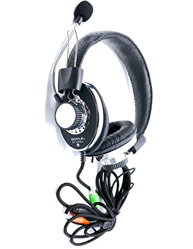 DOBO® Cuffie Skype PC Headset Headphone con microfono Computer Gaming Chat con cavo 2 metri doppio jack 3.5 - Skype, MSN, Voipbuster, Yahoo, GoogleTalk