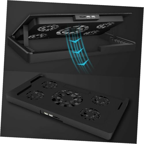 Base para laptop CALLARON con 5 ventiladores, ajustable, color negro miniatura 6