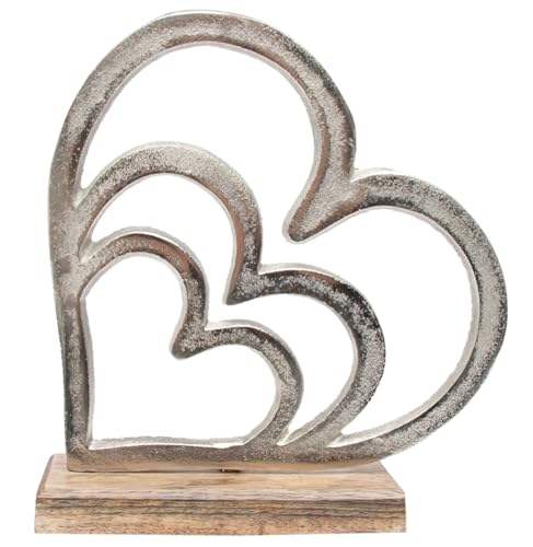 Estatua decorativa de mesa Heart Trio 6.75 pulgadas miniatura 1