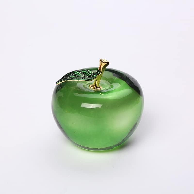 Crystal Ornament Fruits Glass Green Fruit Figurine Handmade Art Gift for Christmas Birthday Ornament