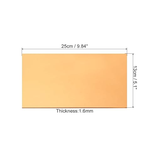 Miniatura 2 de PATIKIL Placa PCB de cobre, 5 piezas de 9.8 x 5.1 in de una sola cara de placa de circuito recubierta de cobre laminada en blanco PCB almohadillas