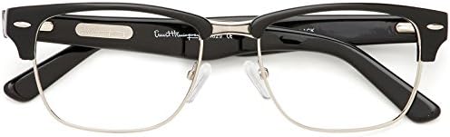 Ernest Hemingway Eyeglass Collection 4629 in Gloss Black & Silver ; Demo Lens