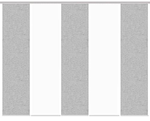 HOME WOHNIDEEN Schiebegardine PIVE, Digitaldurck, Dekostoff, Seidenoptik 245x60 cm, Farbe:Silber, Größe:245 x 60 cm, Anzahl:5er Set (3X Bedruckt, 2X Uni) HOME WOHNIDEEN Schiebegardine PIVE, Digitaldurck, Dekostoff, Seidenoptik 245x60 cm, Farbe:Silber, Größe:245 x 60 cm, Anzahl:5er Set (3X Bedruckt, 2X Uni)