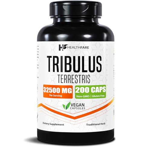 HealthFare Tribulus Terrestris for Men & Women | 95% Saponins | 200 Capsules | Herbal Supplement | Non-GMO Gluten-Free | Made in USA