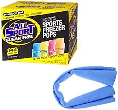 All Sport Zero Hydration Freezer Pops (Case of 144) - Each Case includes 1 Mircofiber Cooling Towel, Blue (Variety Pack (S...