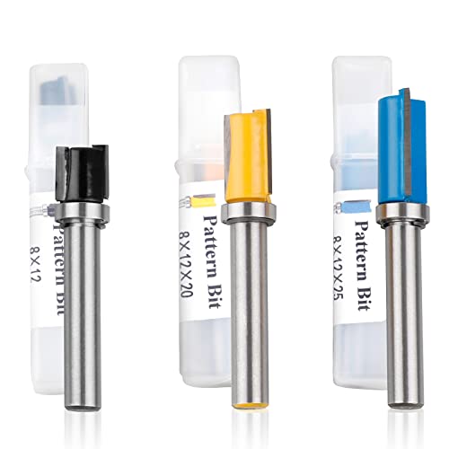 4 Stück Bündigfräser Set 6mm Schaft - 11,9/20/25/38mm Hartmetall Oberfräse