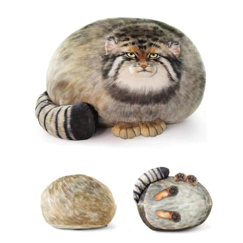 マヌルネコ ぬいぐるみ 抱き枕 ぬいぐるみ 柔らかく もちもち クッション 動物 かわいい 癒し 3D 大きい リアル 可愛い 動物 添い寝 とろけるような肌触 癒し系 人形 30cmのサムネイル