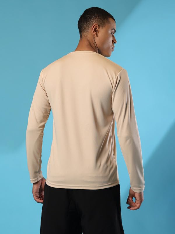 Image of CHKOKKO Gym T Shirts for Men Workout Solid Quick Dry Sports Men T-Shirts Breathable Lightweight Full Sleeve Regular Fit Round Neck Running Stylish Tshirt for man